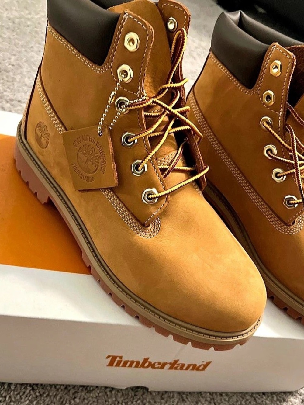 Junior Timberland Premium Waterproof Boot Brown Lace-Up Boots BRAND NEW